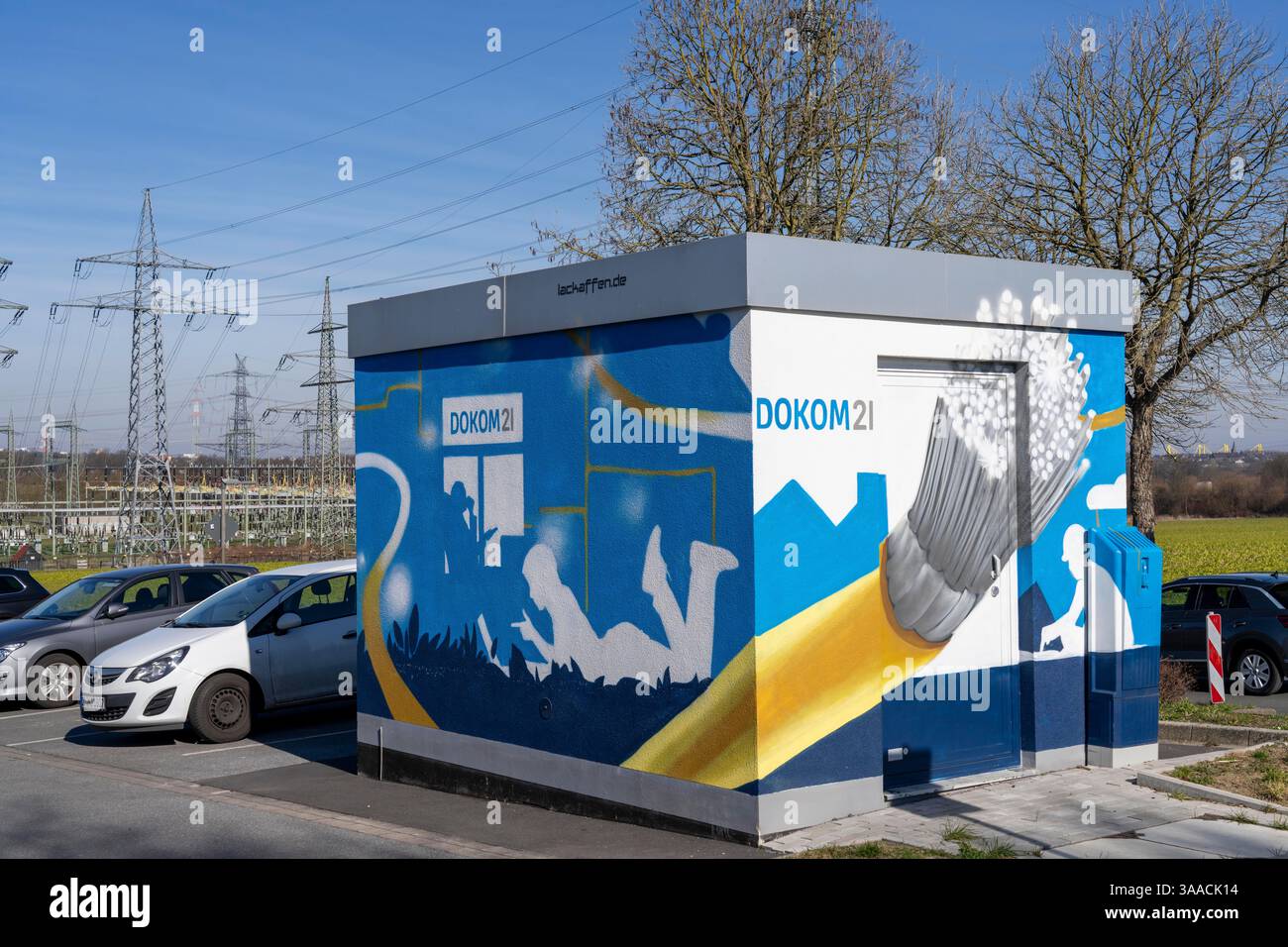 Betriebsstätte, Gebäude, des Telekommunikationsdienstleisters DOKOM21, POP (Point of Presence) für das Glasfasernetz, hier ist der c Stockfoto