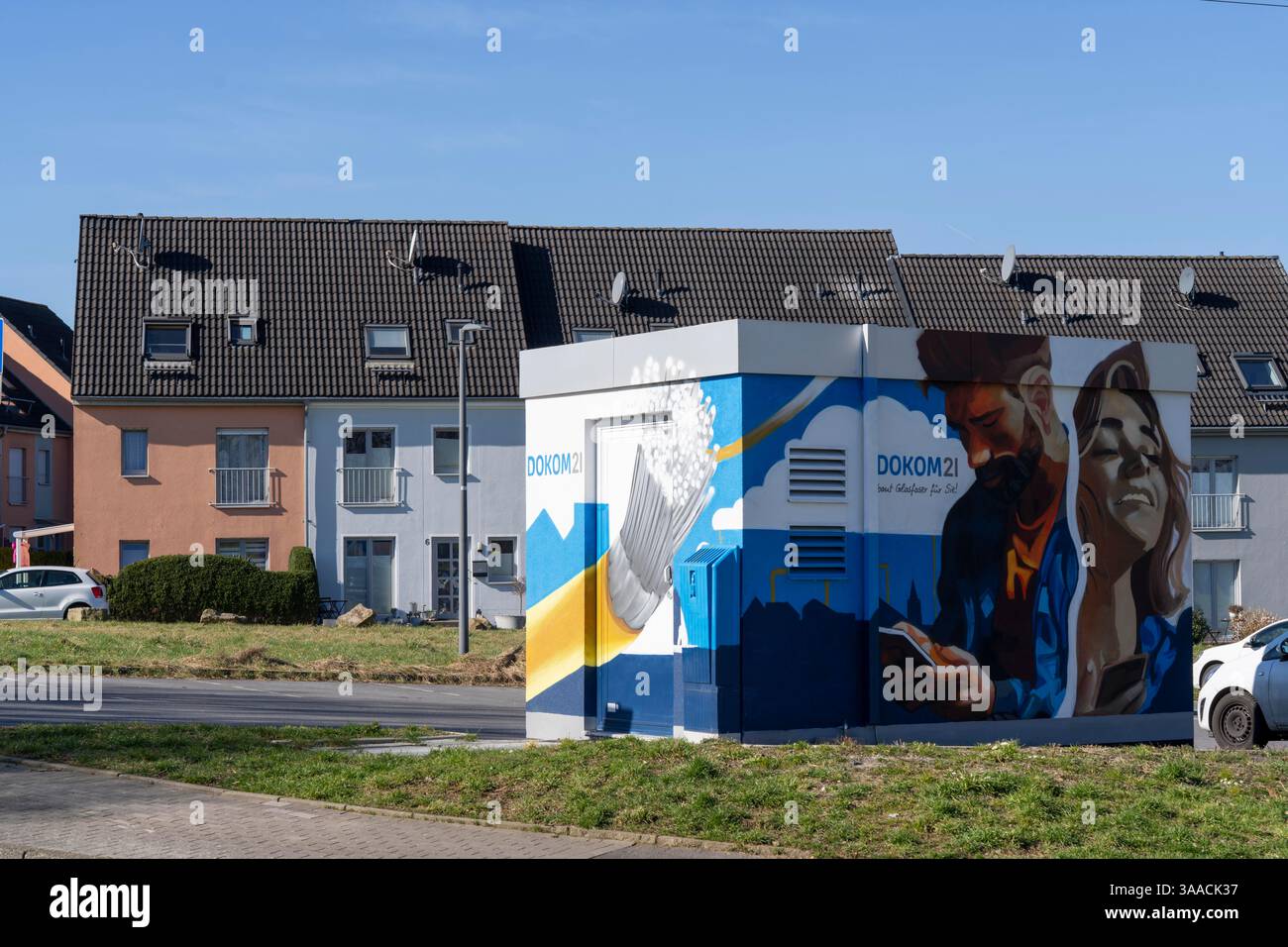 Betriebsstätte, Gebäude, des Telekommunikationsdienstleisters DOKOM21, POP (Point of Presence) für das Glasfasernetz, hier ist der c Stockfoto