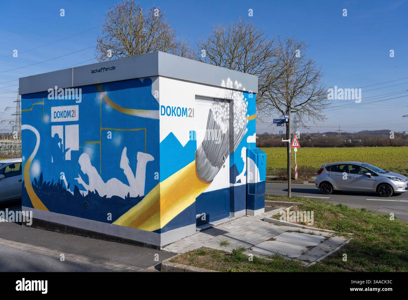 Betriebsstätte, Gebäude, des Telekommunikationsdienstleisters DOKOM21, POP (Point of Presence) für das Glasfasernetz, hier ist der c Stockfoto