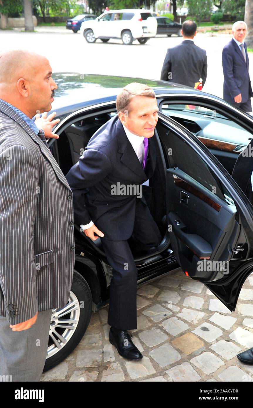 5. November 2015 - Tunis, Tunesien - der Präsident der Versammlung der Abgeordneten (ARP) Volk Mohamed Ennasser empfängt den Präsidenten der Duma (Unterhaus des russischen parlaments) Sergej Naryschkin zu einem offiziellen Besuch in Tunesien. (Bild: © Chokri Mahjoub Via ZUMA Wire) Stockfoto