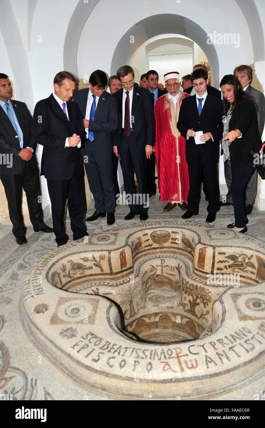 5. November 2015 - Tunis, Tunesien - Sergej Naryschkin Präsident der russischen Duma im Museum von Bardo, während seines Besuchs in Tunesien. (Bild: © Chokri Mahjoub Via ZUMA Wire) Stockfoto