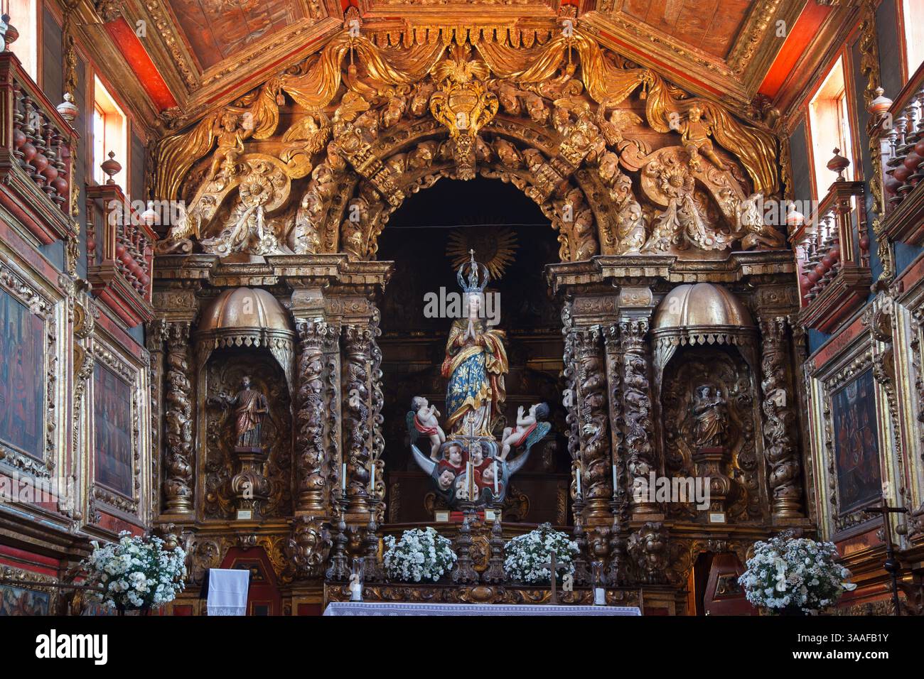 Der Altar unserer Dame von conceicao in Sabara, MG, Brasilien Stockfoto