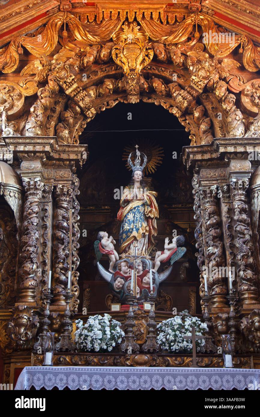 Der Altar unserer Dame von conceicao in Sabara, MG, Brasilien Stockfoto