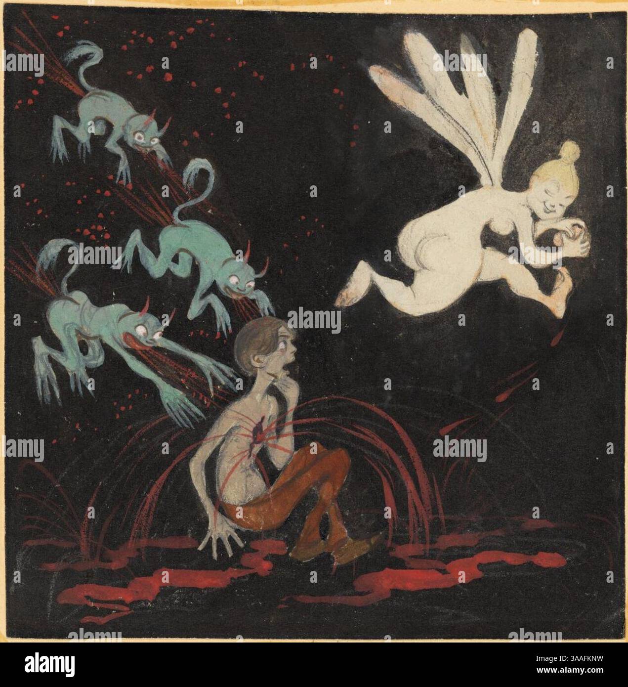 Ivar Arosenius – Das Gebrochene Herz (Selbstporträt) Stockfoto