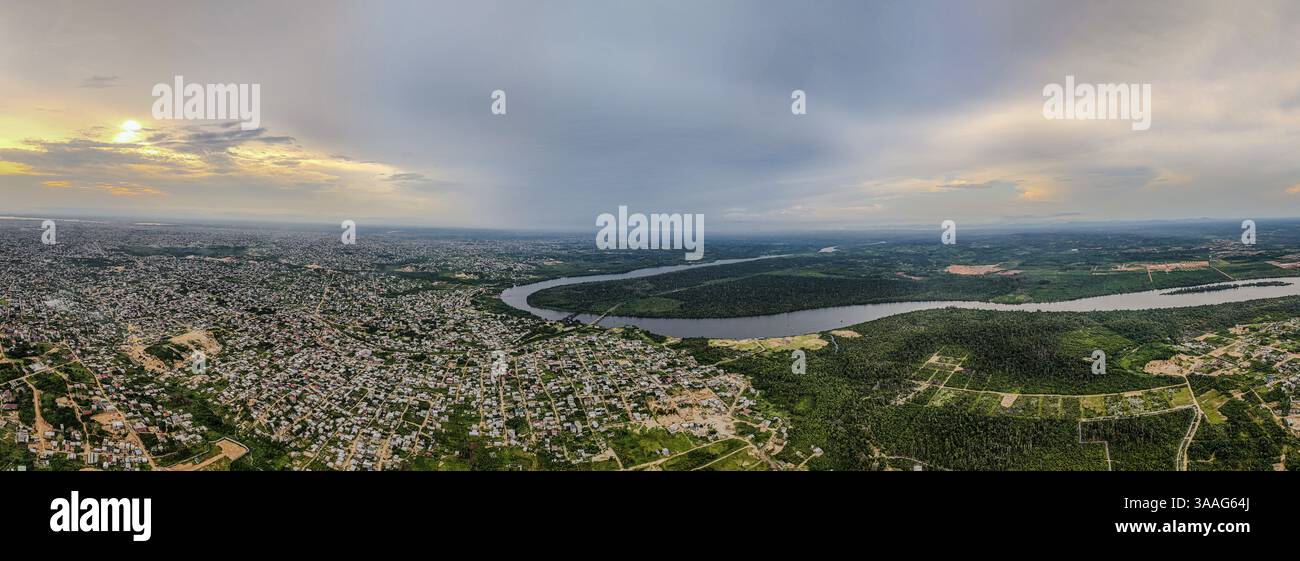 Vogelperspektive über Douala, Kamerun, Afrika Stockfoto