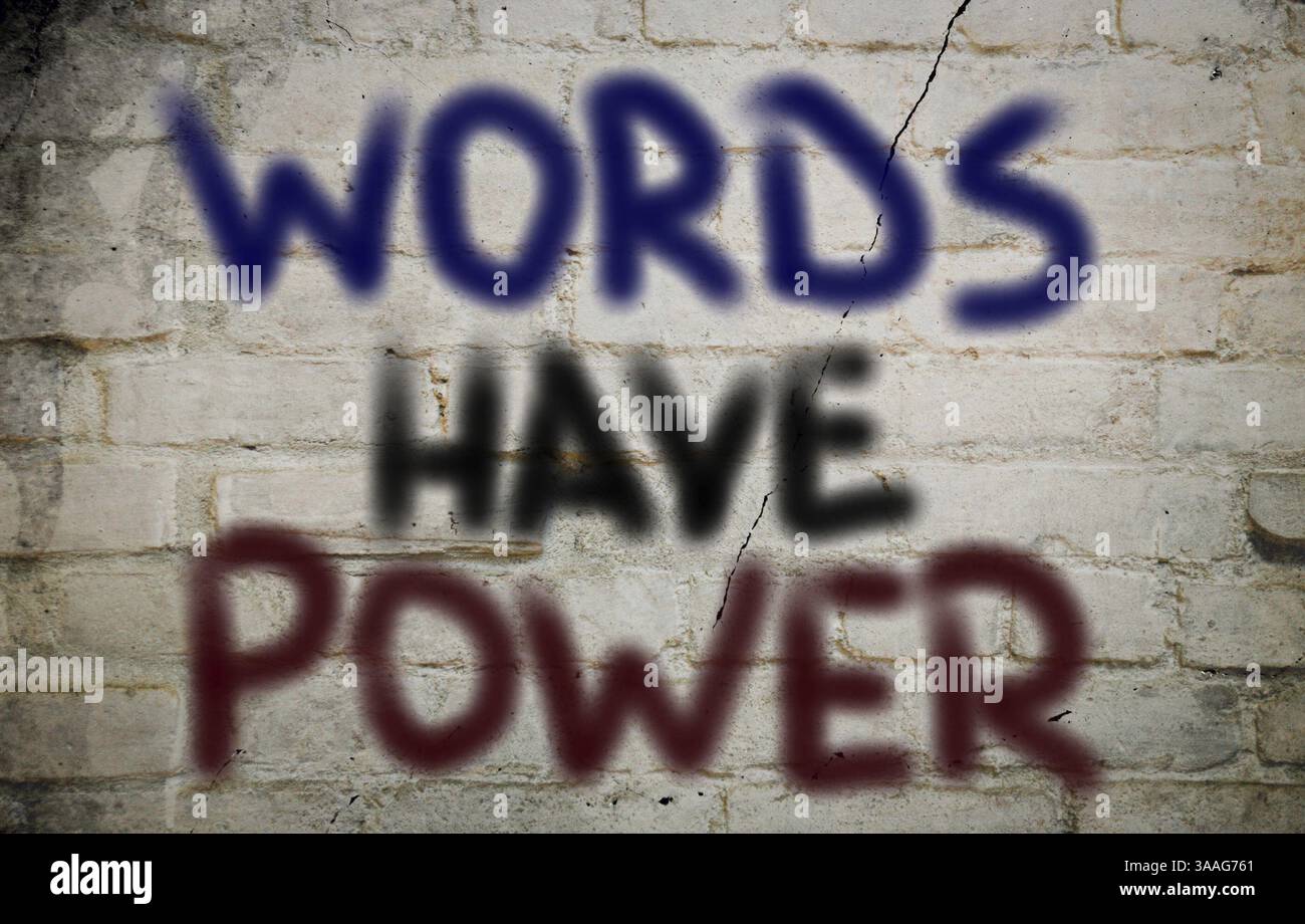 Worte haben macht-Konzept Stockfoto