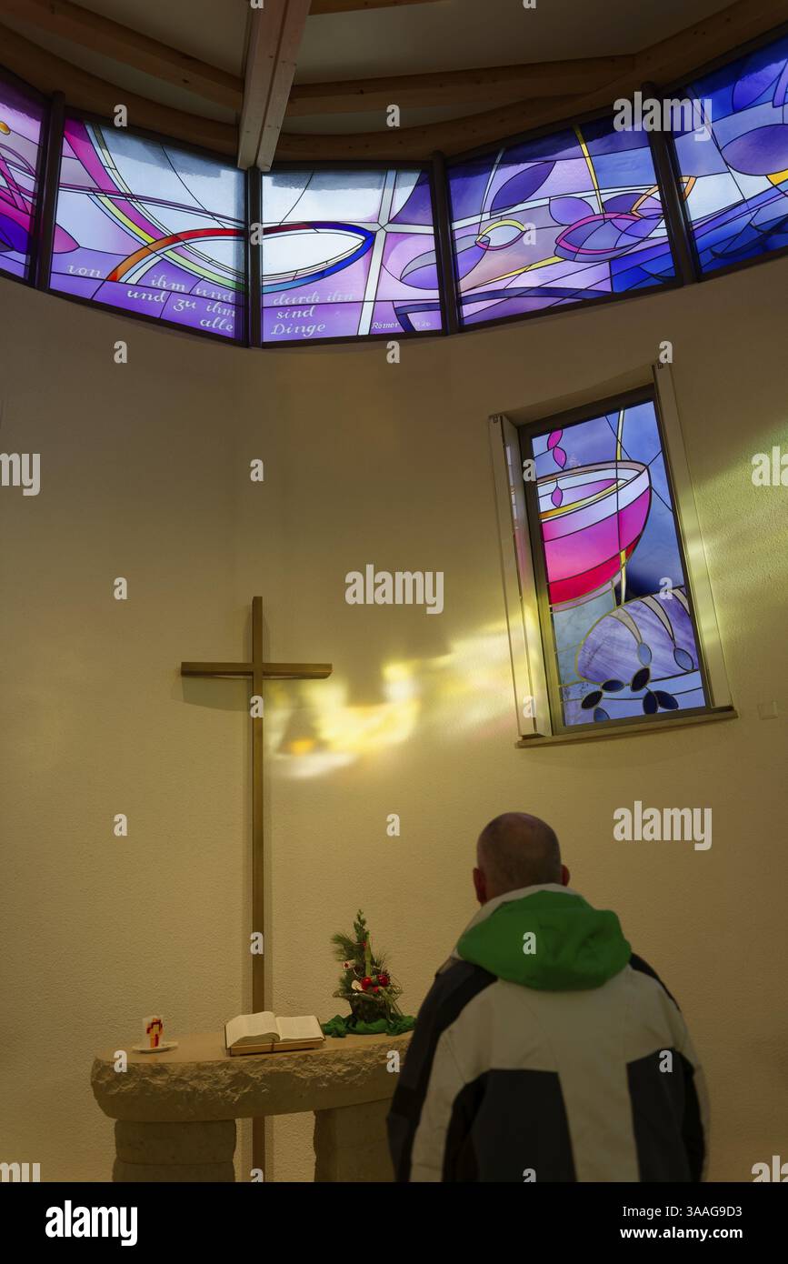 Ökumenische Autobahnkapelle Christophorus Kochertalbrücke, Kapelle Kochertal, Kocher, Braunsbach, Deutschland, KI generiert, Europa Stockfoto