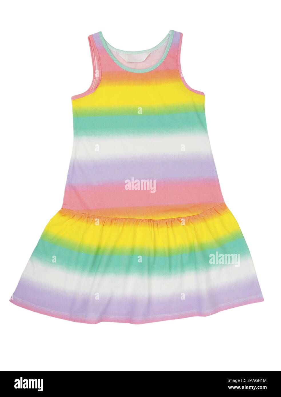 Babykleid mit einem Muster aus farbigen Streifen Stockfoto