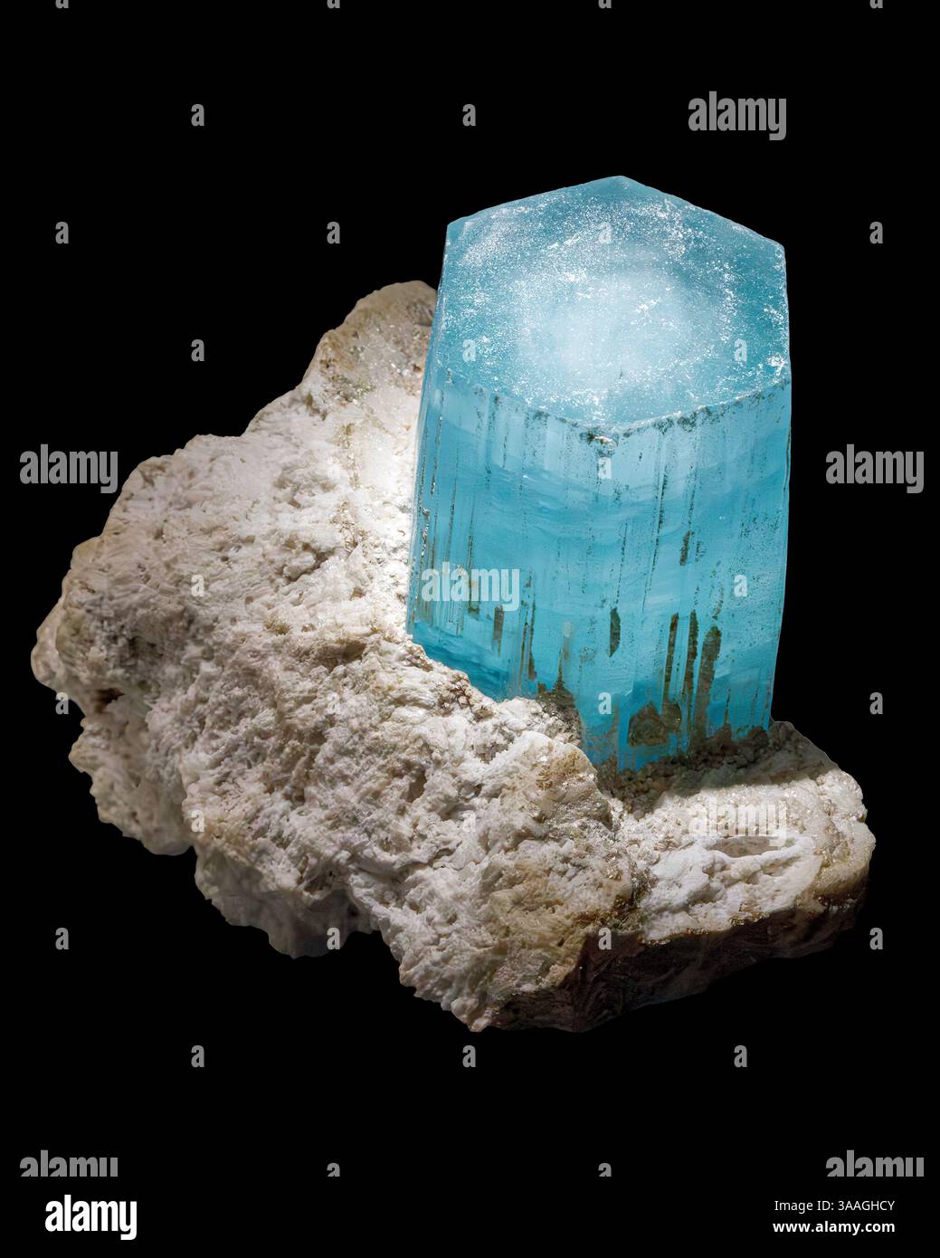 Beryl var. Aquamarin, Gilgit-Baltistan, Pakistan Stockfoto