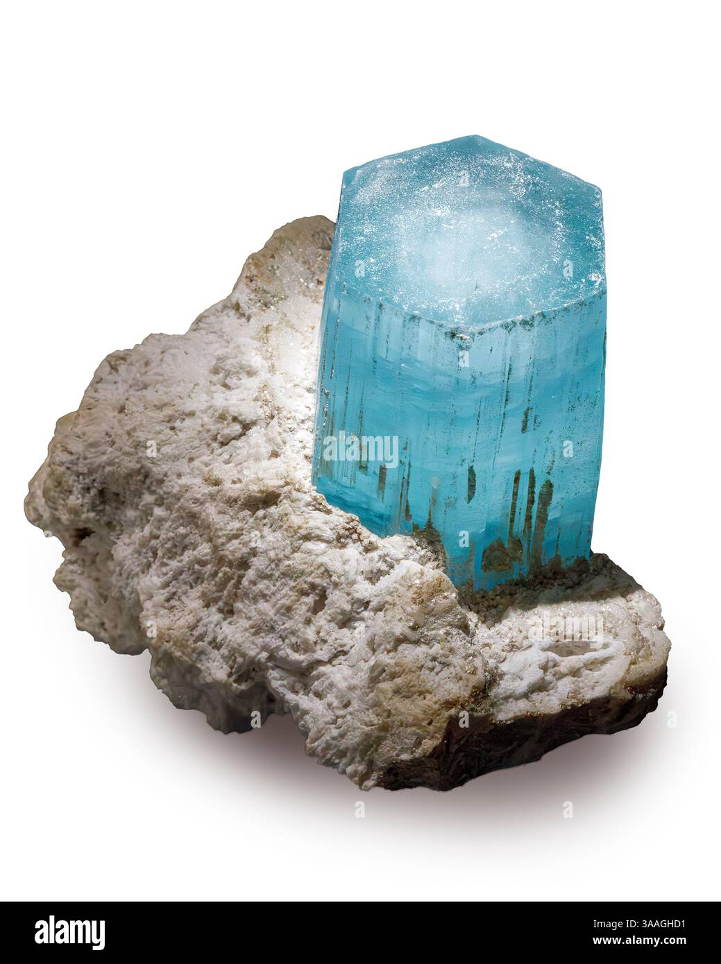 Beryl var. Aquamarin, Gilgit-Baltistan, Pakistan Stockfoto