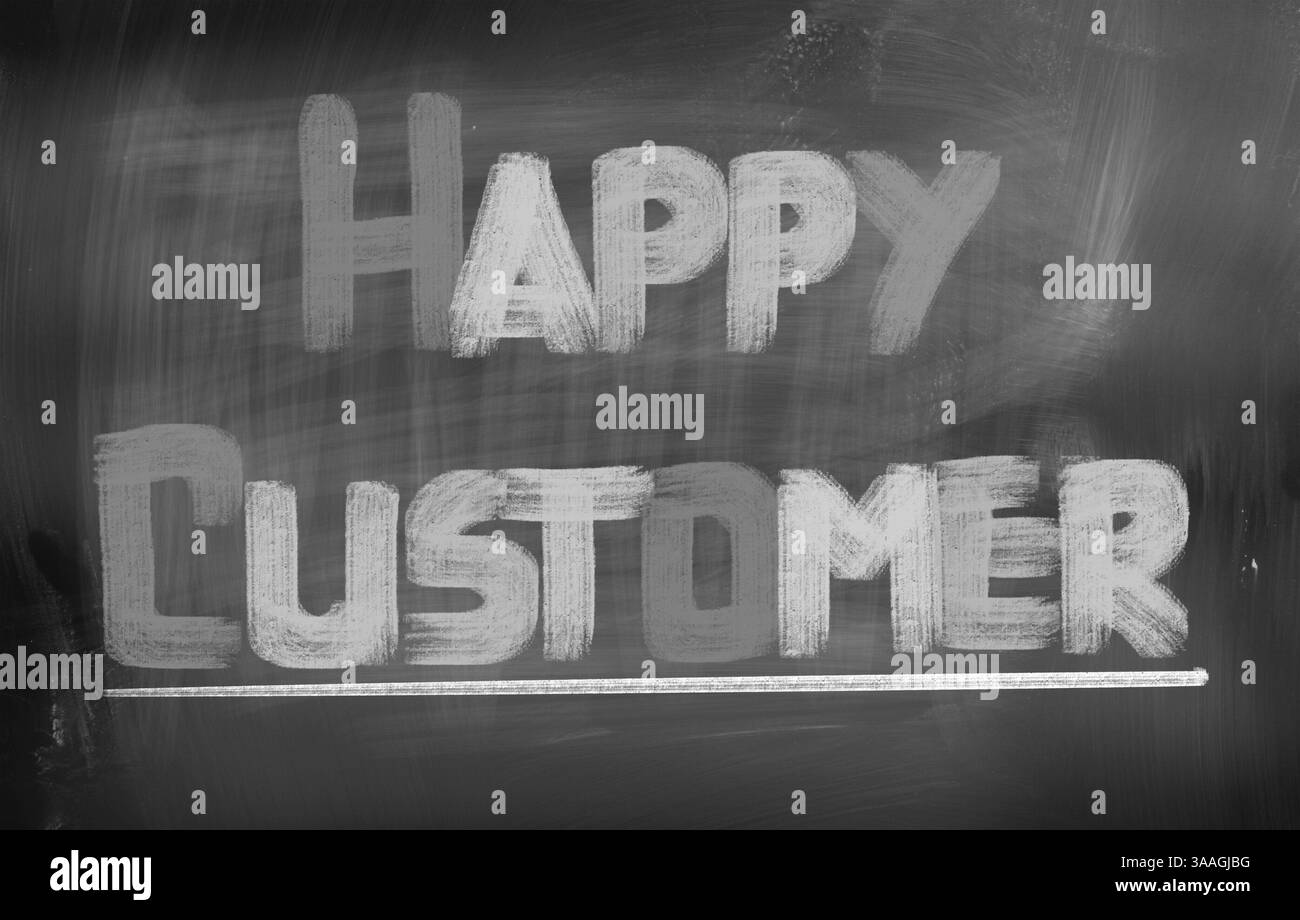 Zufriedener Kunde Konzept Stockfoto