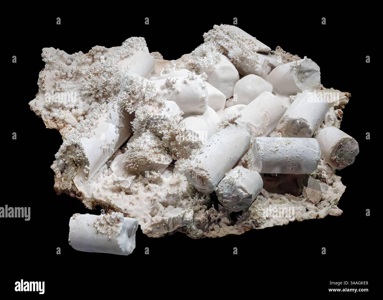 Calcit (Beschichtungsbohrkern), Junction Mine, Warren District, Chochise County, Arizona, USA Stockfoto
