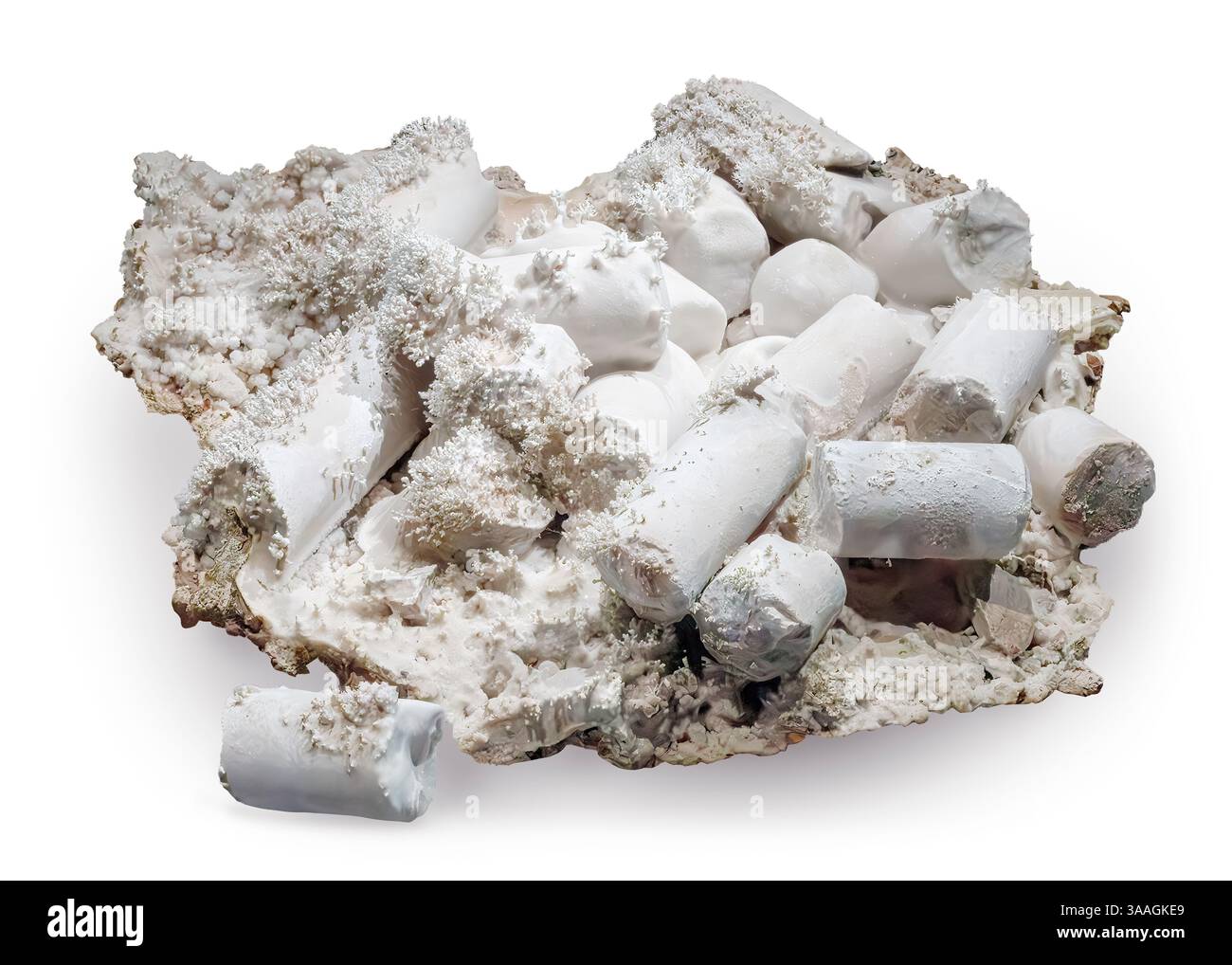 Calcit (Beschichtungsbohrkern), Junction Mine, Warren District, Chochise County, Arizona, USA Stockfoto