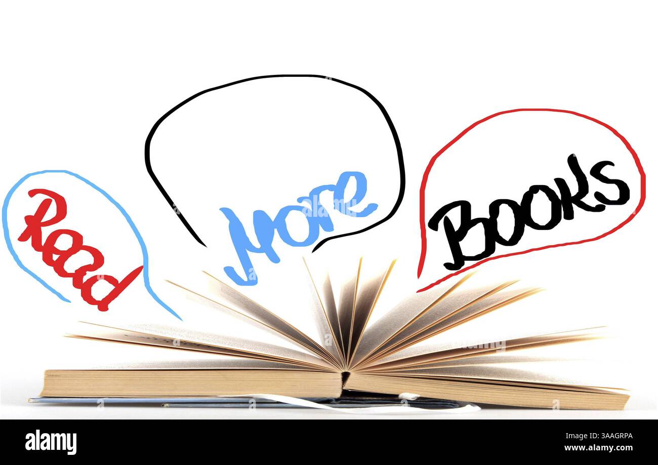 Lesen Sie mehr Bücher-Konzept Stockfoto