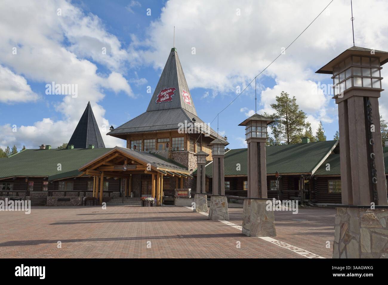 Weihnachtsmann-Büro in der Arktis im Sommer Stockfoto