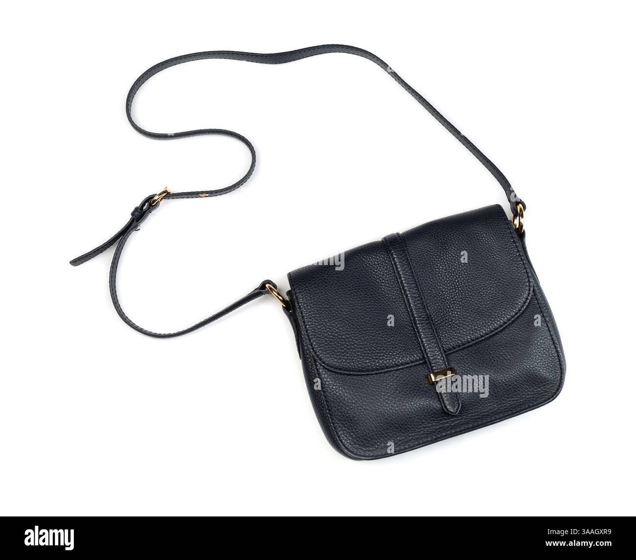 Kleine Lederhandtasche für Damen. Isolieren Sie nicht weiß Stockfoto