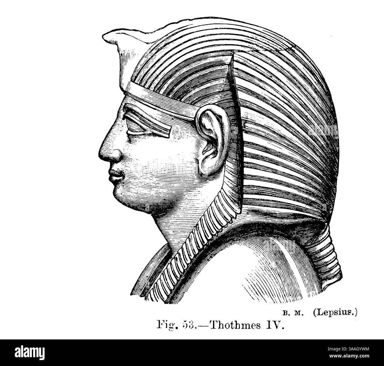 Thothmes IV. Aus dem Buch graven in the Fels : OR, die historische Genauigkeit der Bibel bestätigt durch Verweis auf die assyrischen und ägyptischen Denkmäler im British Museum und anderswo von Kinns, Samuel, 1826-1903 Veröffentlichungsdatum 1891 Stockfoto