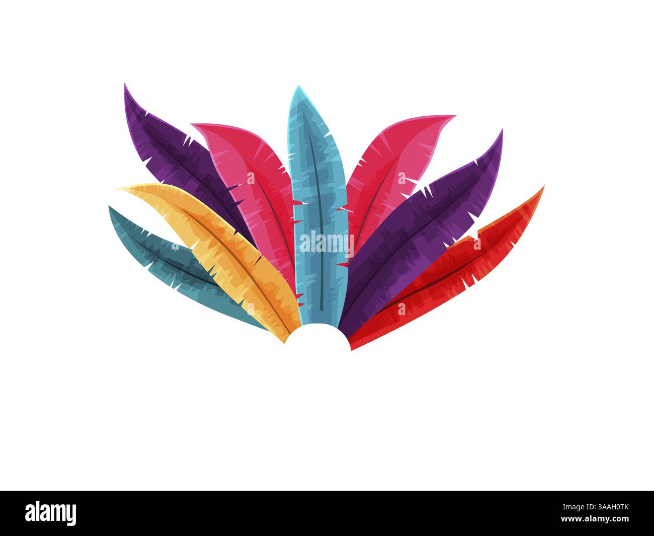 Bunte Federn Pack Flat Vektor Stockfoto