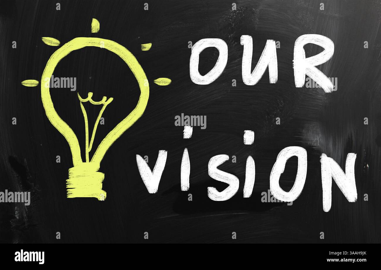 Geschäftsideen mit weißer Kreide auf einer Tafel handschriftliche Stockfoto