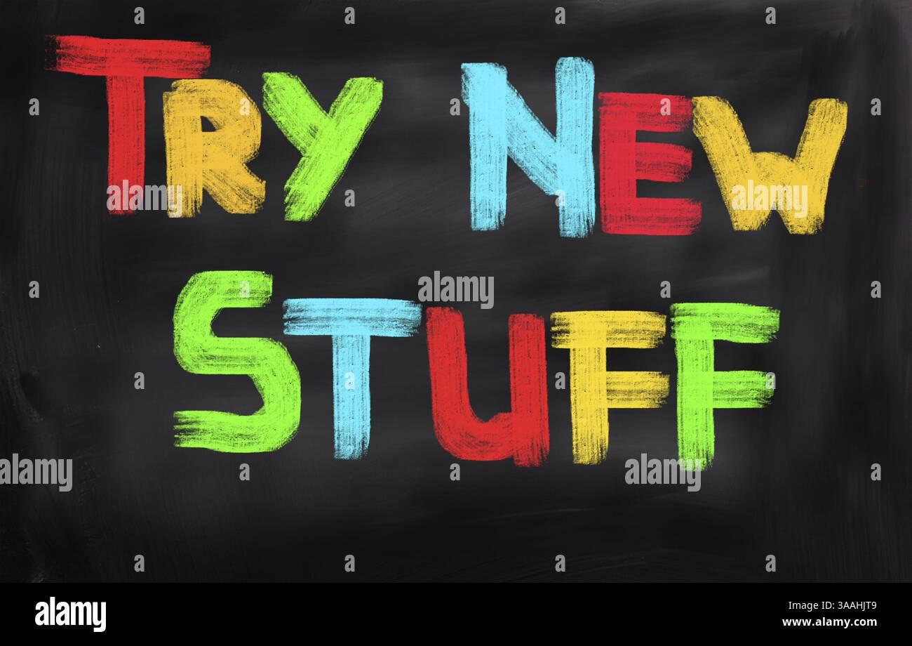 Probieren Sie neue Sachen Konzept Stockfoto