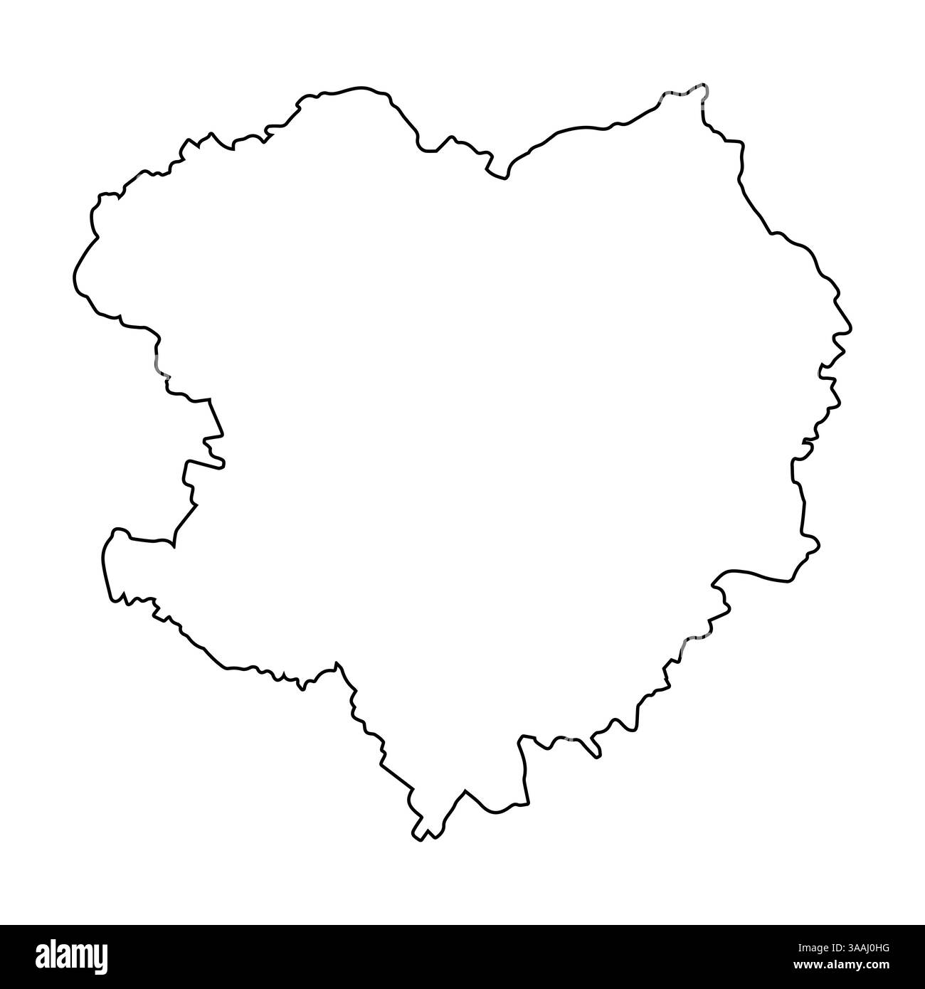 Region Charkiw der Ukraine Vektor Umriss Karte Kharkiw Region Grenzen Stock Vektor