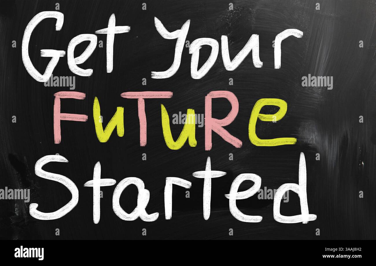 Bekommen Sie Ihr Zukunftskonzept gestartet Stockfoto