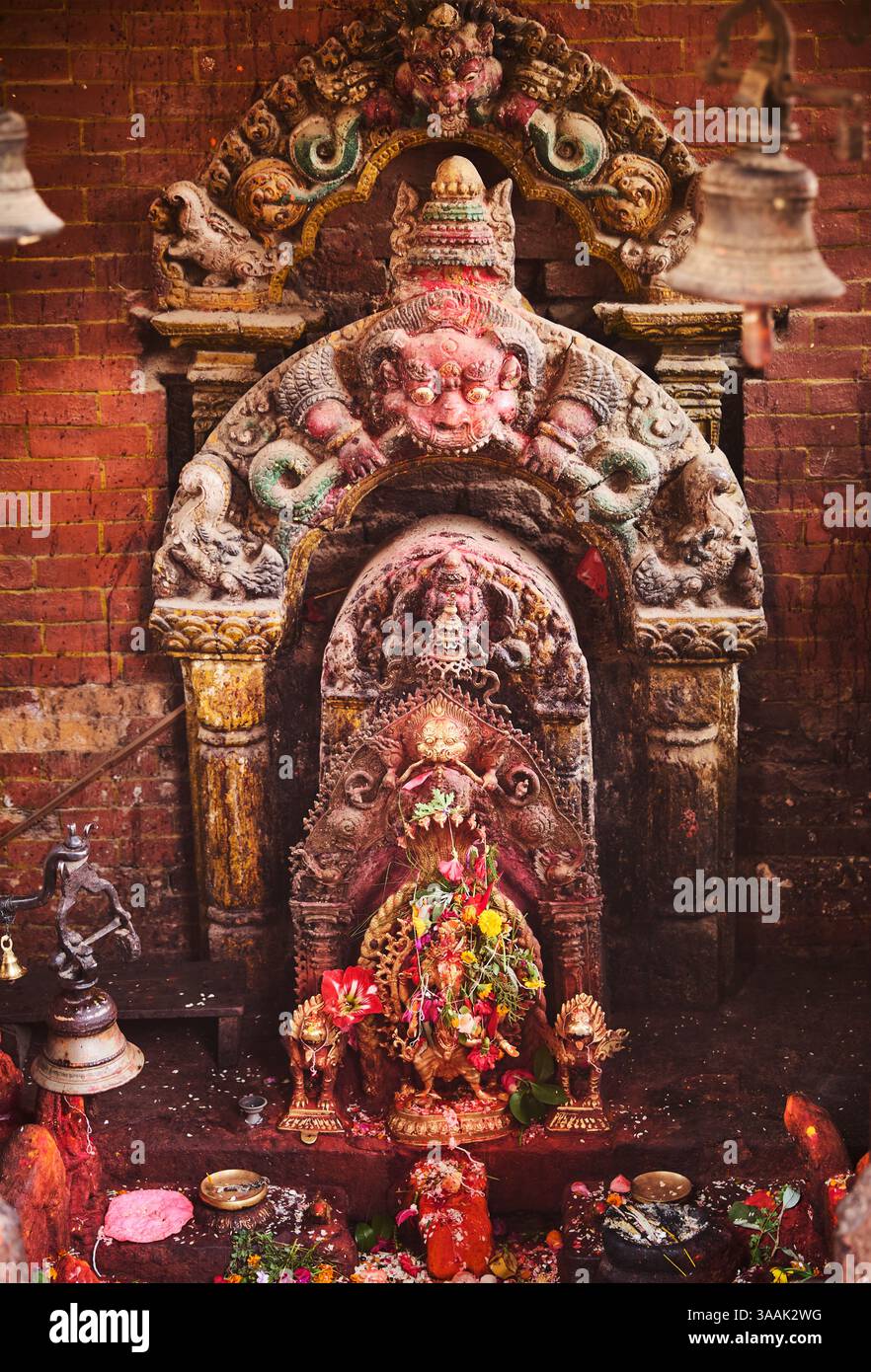 Hindu-Altar zum Gebet in Indien Stockfoto