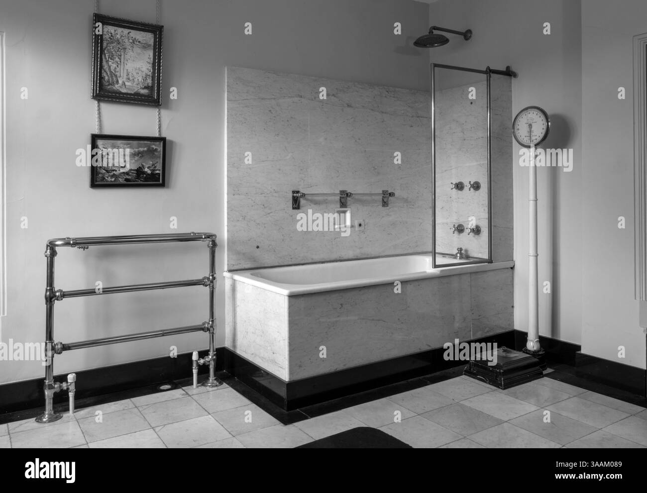 Angelsey Abbey, Lode, Cambridge, Cambridgeshire, England, Großbritannien - Innenansicht des Schiffsanzeigers Stockfoto