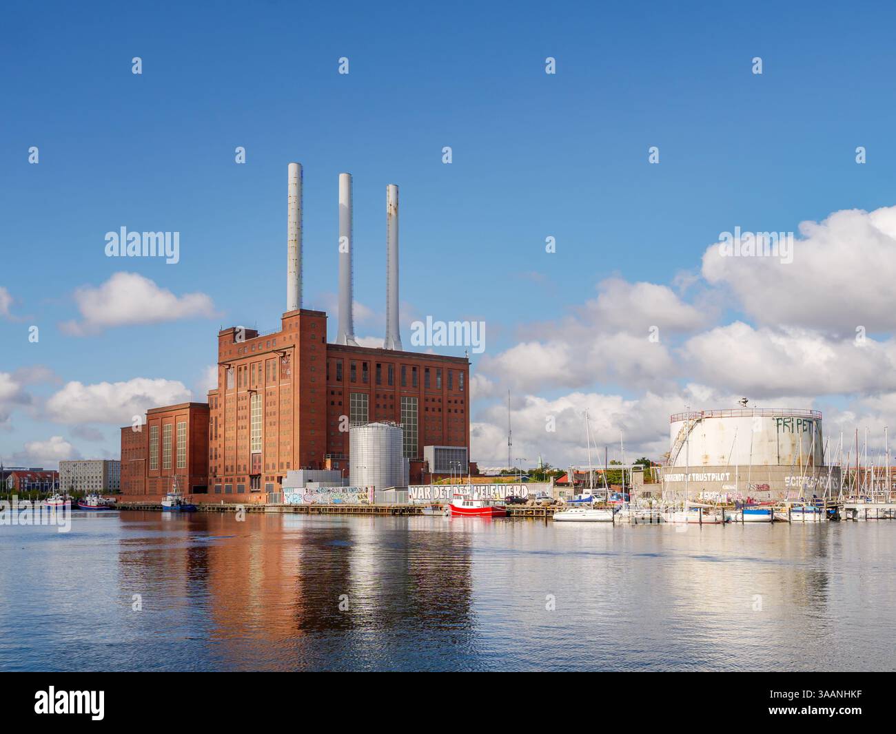 Fernwärmekraftwerk Svanemølleværket Nordhavn, Kopenhagen, Dänemark Stockfoto