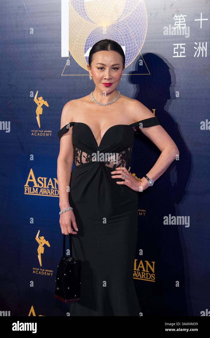 17. März 2018 - Macao, China - die Schauspielerin CARINA LAU aus Hongkong und die diesjährige Richterin der Preise auf dem roten Teppich beim 12. Asian Film Awards 2018, organisiert von der Asian Film Awards Academy, findet im venezianischen Theater im Venetian Hotel Macao statt. (Bild: © Jayne Russell Via ZUMA Wire) Stockfoto