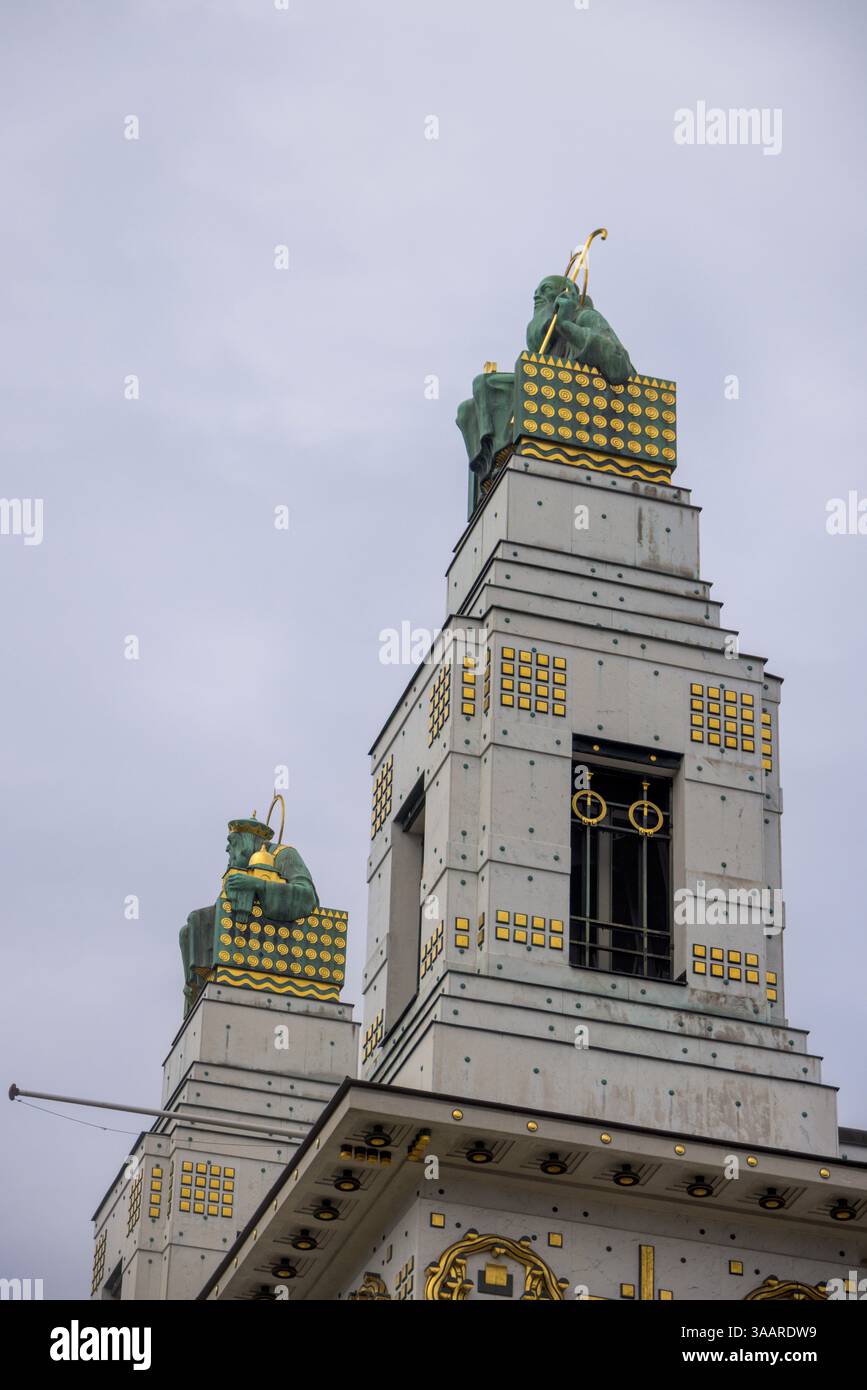 St. Leopold und St. Severin, Außenansicht, Jugendstilkirche am Steinhof, 1907, auch Kirche St. Leopold, Wien, Österreich Stockfoto