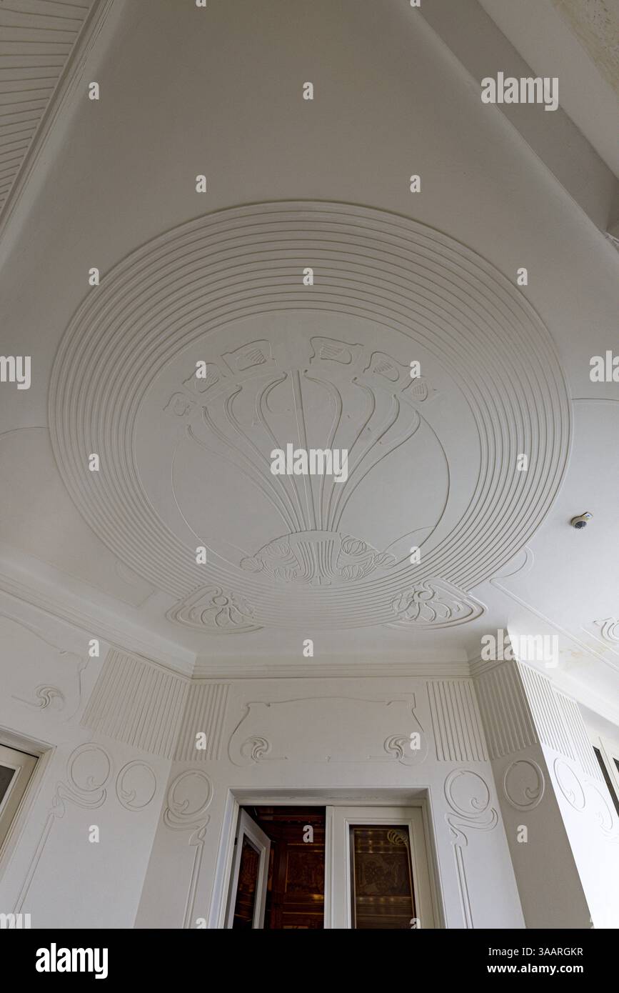 Eingang vom Bahnhof, Otto Wagner Hofpavillon, Jugendstilstil, 1899, Hietzing, Wien, Österreich Stockfoto