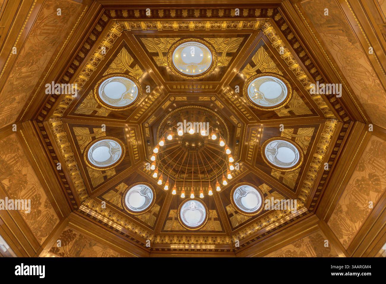 Decke, Otto Wagner Hofpavillon, Jugendstilstil, 1899, Hietzing, Wien, Österreich Stockfoto