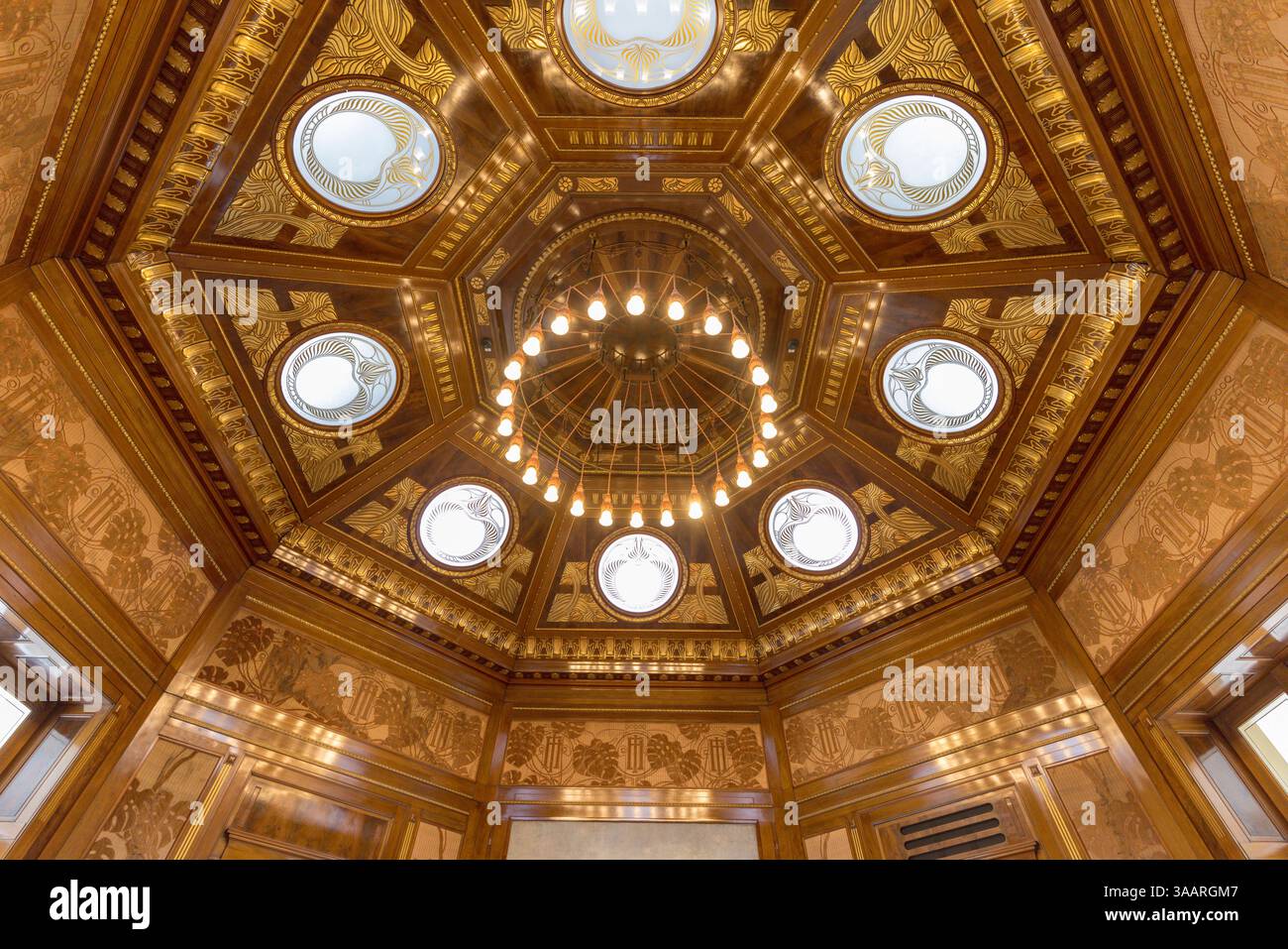 Decke, Otto Wagner Hofpavillon, Jugendstilstil, 1899, Hietzing, Wien, Österreich Stockfoto