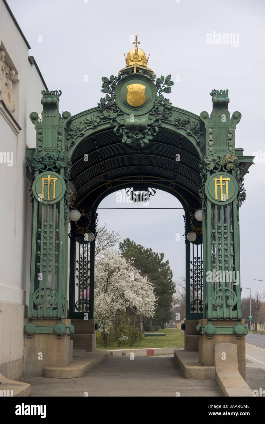 Eingang, Otto Wagner Hofpavillon (Kaiserpavillon), Jugendstilstil, 1899, Hietzing, Wien, Österreich Stockfoto