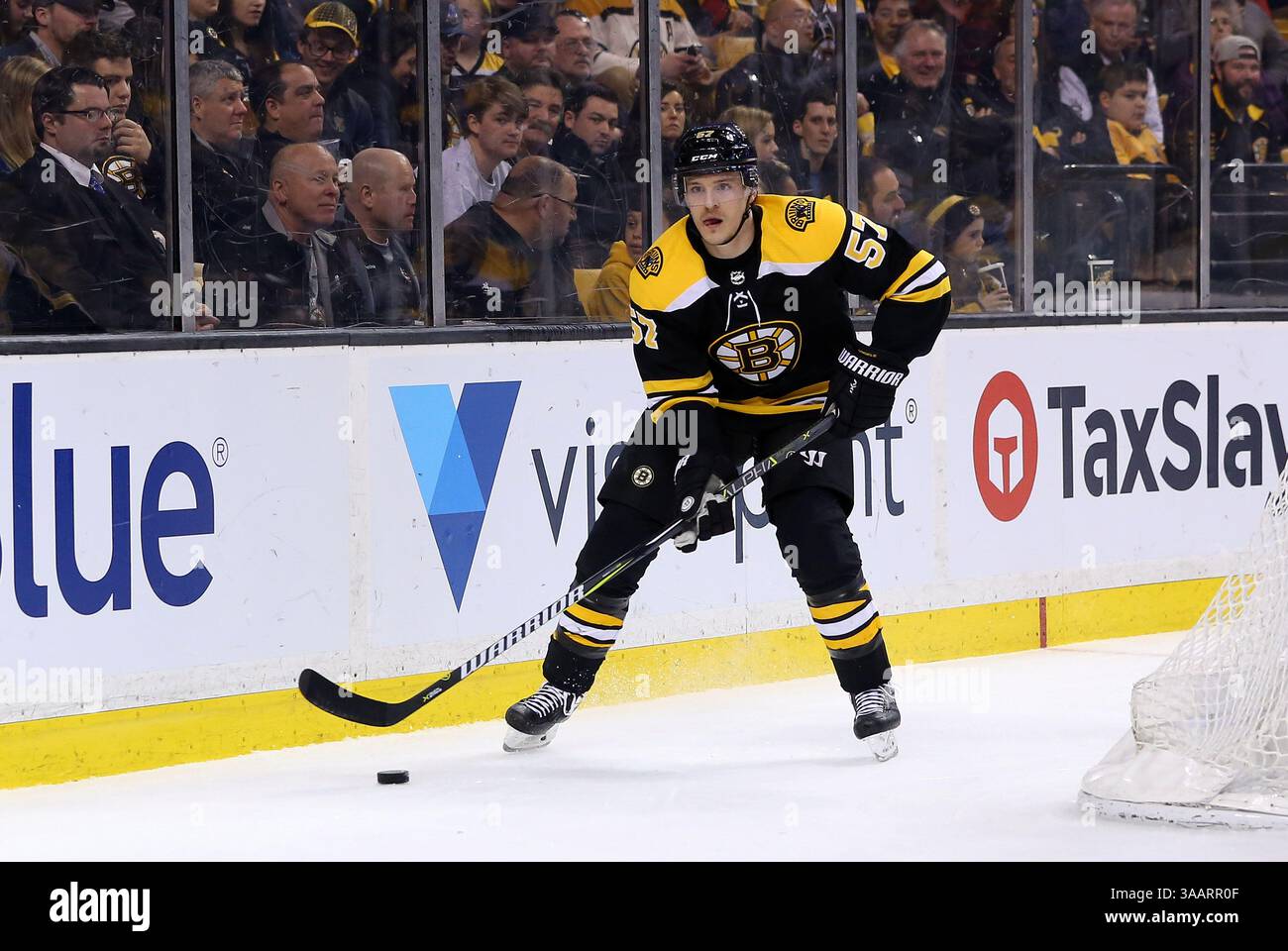 April 2018; Boston, MA, USA; Tommy Wingels (57) spielt bei einem Spiel der Florida Panthers gegen Boston Bruins im TD Garden. Florida besiegte Boston mit 4:2. Anthony Nesmith/CSM(Credit Image: &Copy; Anthony Nesmith/CSM via ZUMA Wire) Stockfoto