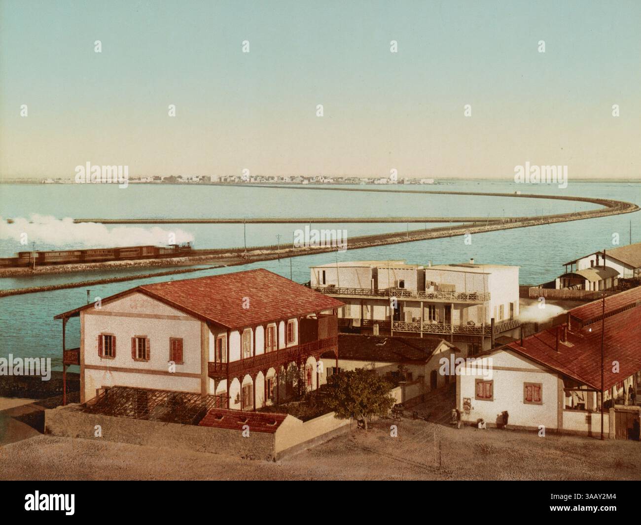 Fotochrom-Druck von Port Tewfik, Suez, Ägypten. Stockfoto