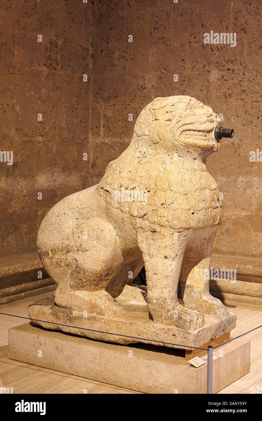 Spanien, Andalusien, Granada, Alhambra, Generalife und Albayzín, UNESCO-Weltkulturerbe, Alhambra Museum, Löwenstatue Stockfoto