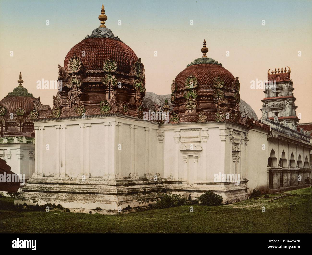 Fotochrom von Kling Temple (Sri Mariamman Temple), Singapur. Stockfoto Fotochrom von Kling Temple (Sri Mariamman Temple), Singapur. Stockfoto