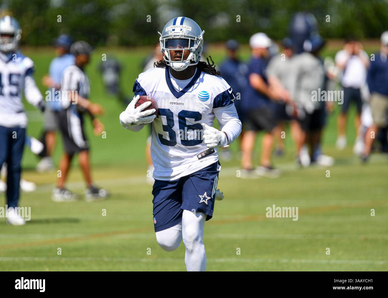 Juni 2018: Dallas Cowboys laufen zurück Bo Scarbrough #36 während organisierter Teamaktivitäten im Star in Frisco, TX Albert Pena/CSM(Credit Image: &Copy; Albert Pena/CSM via ZUMA Wire) Stockfoto