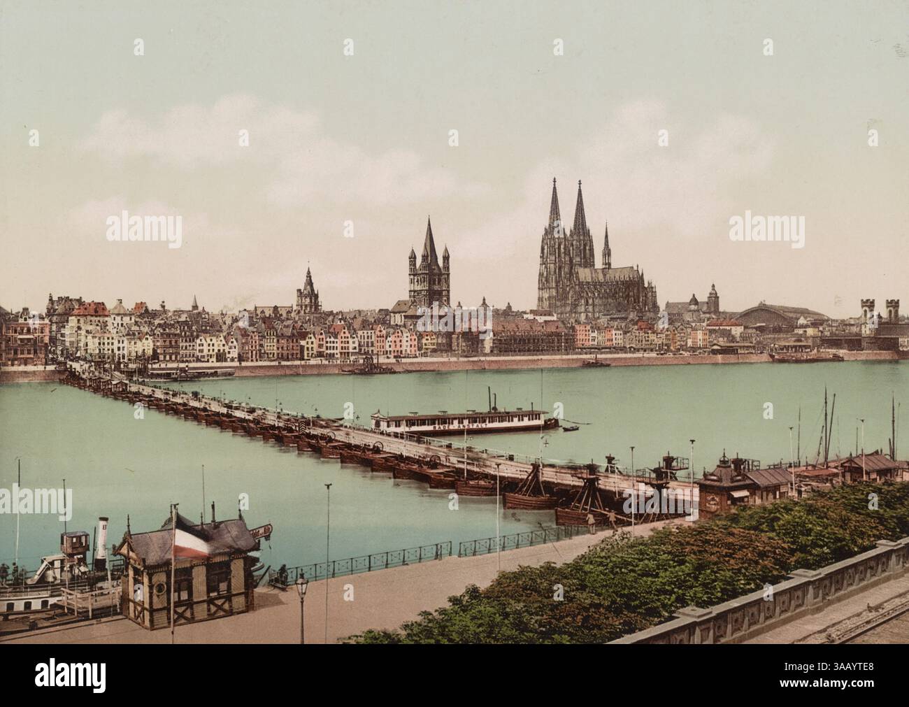 Vintage-Fotochrom-Druck von Köln, Deutschland. Stockfoto