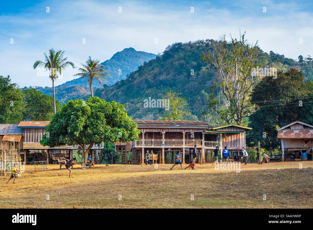 Laos, Provinz Salavan, Plateau Bolaven, Dorf Ban Tadsung, Dorf der Katu-Gruppe Stockfoto