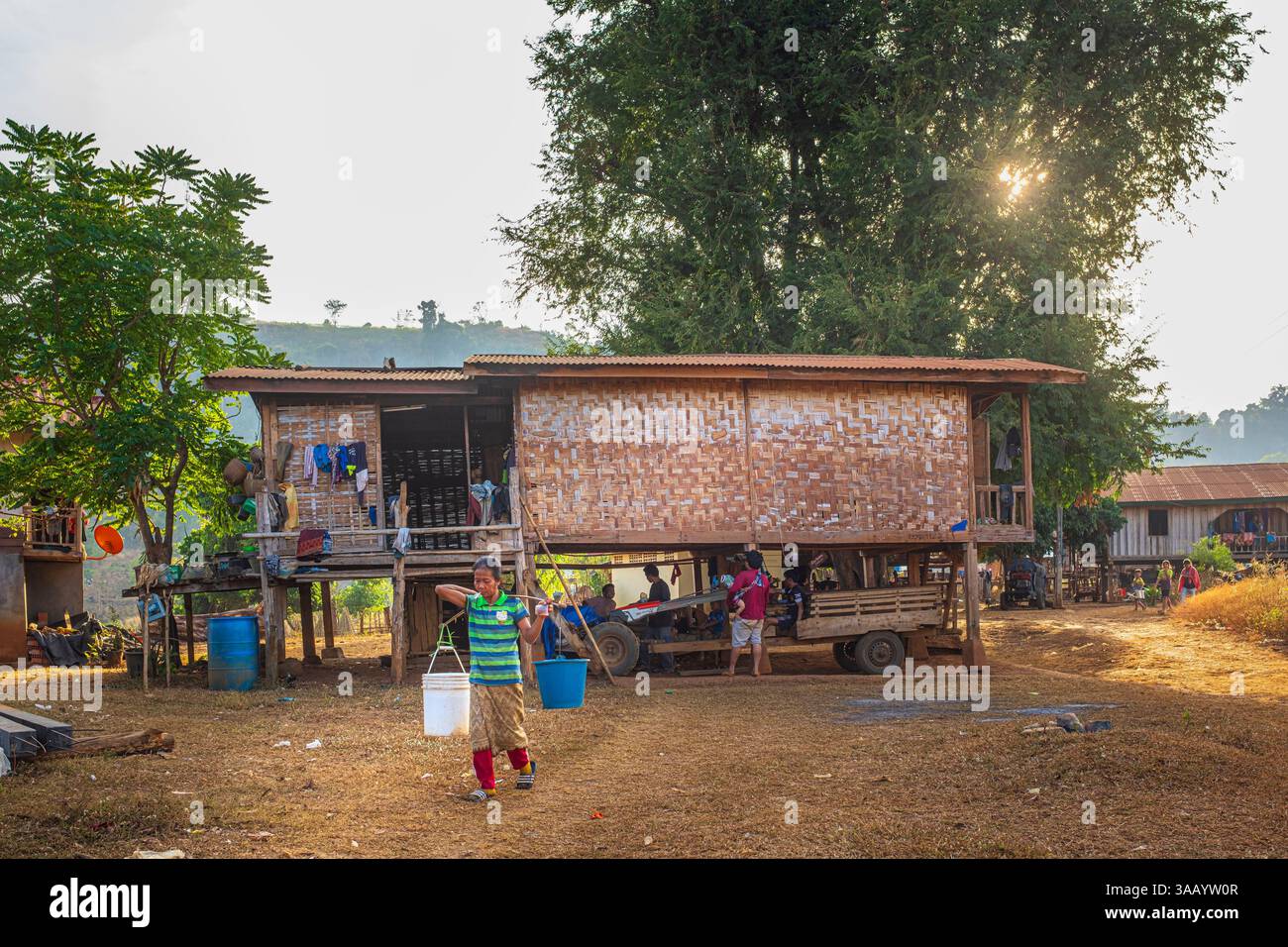 Laos, Provinz Salavan, Plateau Bolaven, Dorf Ban Tadsung, Dorf der Katu-Gruppe Stockfoto