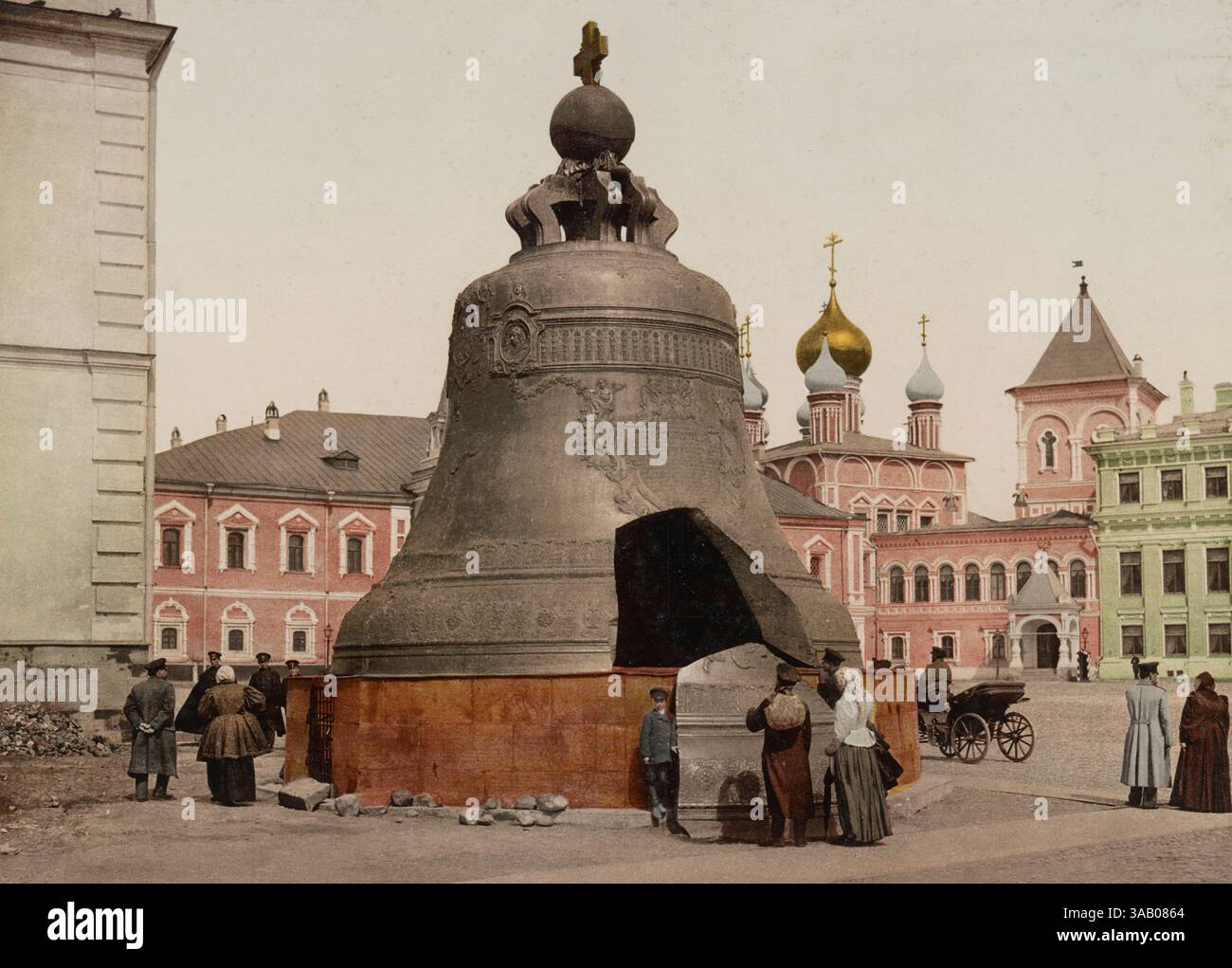 Vintage-Fotochrom-Druck der Zarenglocke in Moskau, Russland. Stockfoto