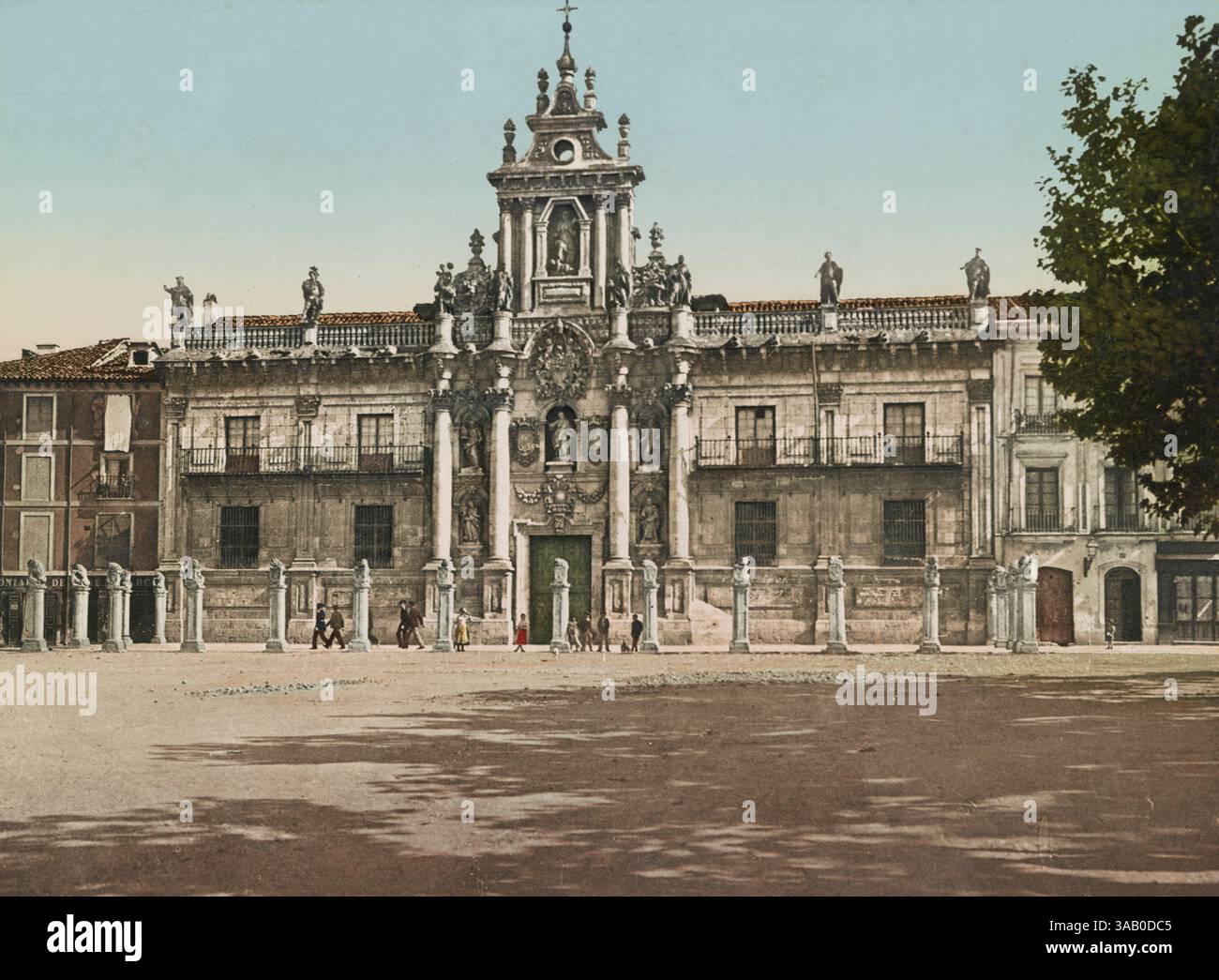Fotochrom-Vintage-Druck der Universität von Valladolid, Spanien. Stockfoto