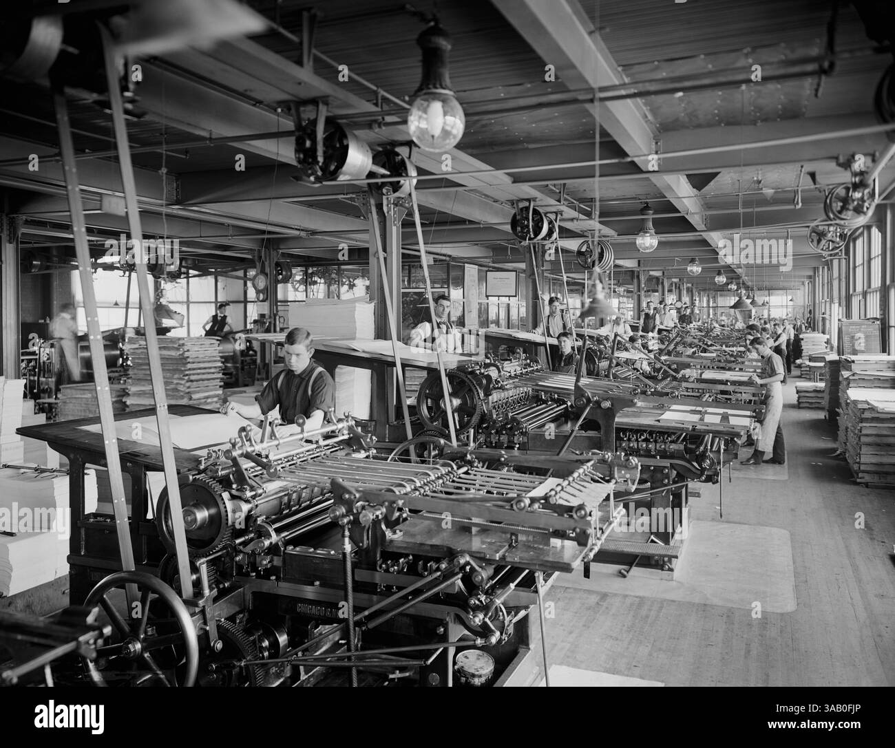 7. Dezember 2017 - Männliche Arbeiter, Druckabteilung, Nationale Kasse, Dayton, Ohio, USA, William Henry Jackson für Detroit Publishing Company, 1902 (Credit Image: © Circa Images/Glasshouse Via ZUMA Wire) Stockfoto