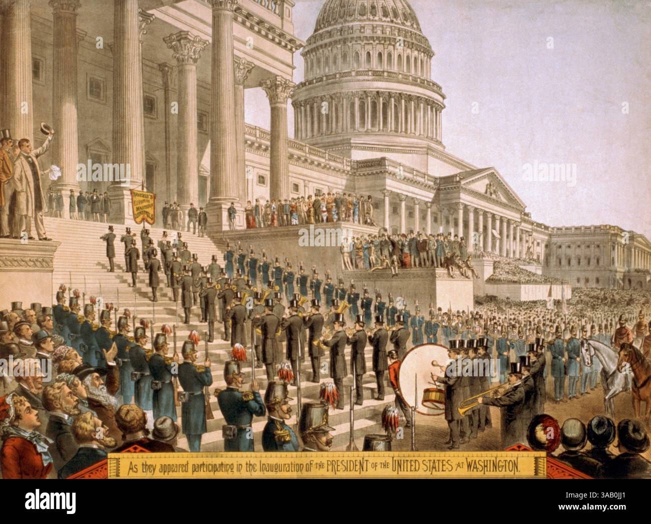 Haverly's European Mastodon Minstrels bei der Amtseinführung des US-Präsidenten in Washington. Stockfoto