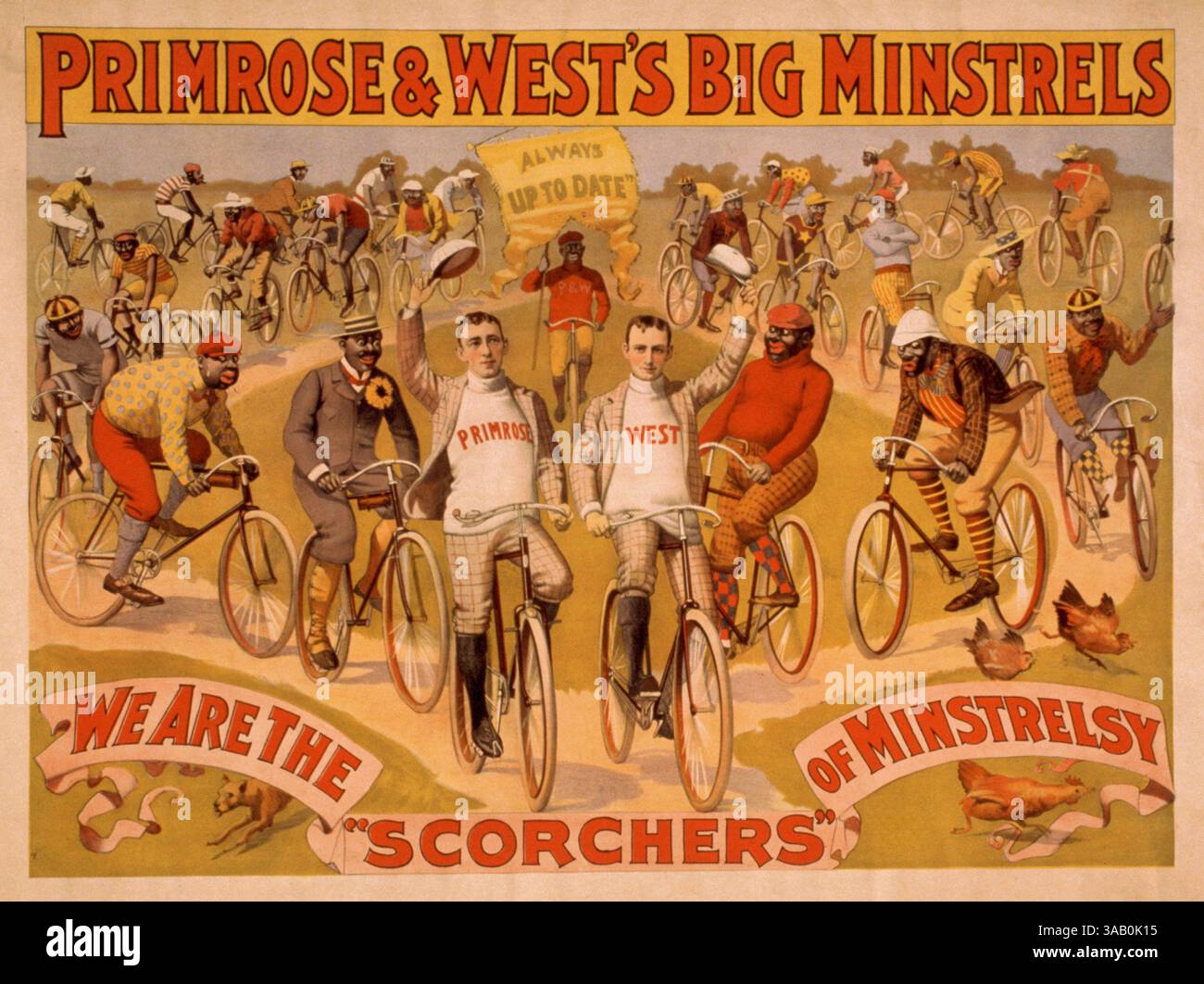 Vintage-Poster von Primrose & West's Big Minstrels, um 1895. Stockfoto