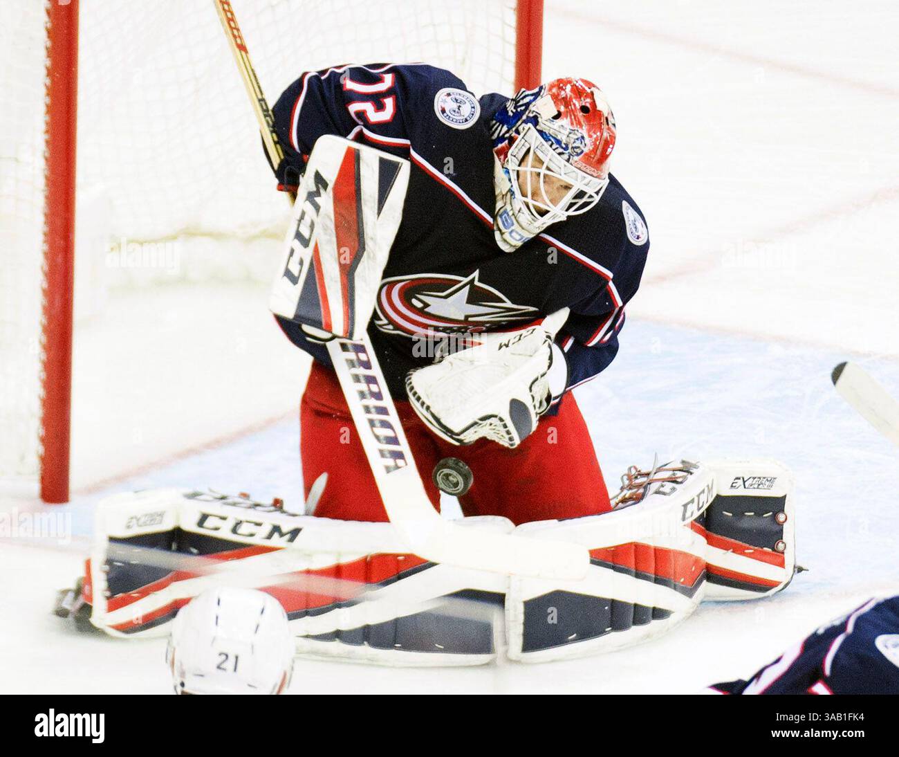 22. März 2018: Sergei Bobrovsky (72), Torhüter der Columbus Blue Jackets, sichert sich gegen die Florida Panthers in Columbus, Ohio. Brent Clark/CSM(Bild: &Copy; Brent Clark/CSM via ZUMA Wire) Stockfoto