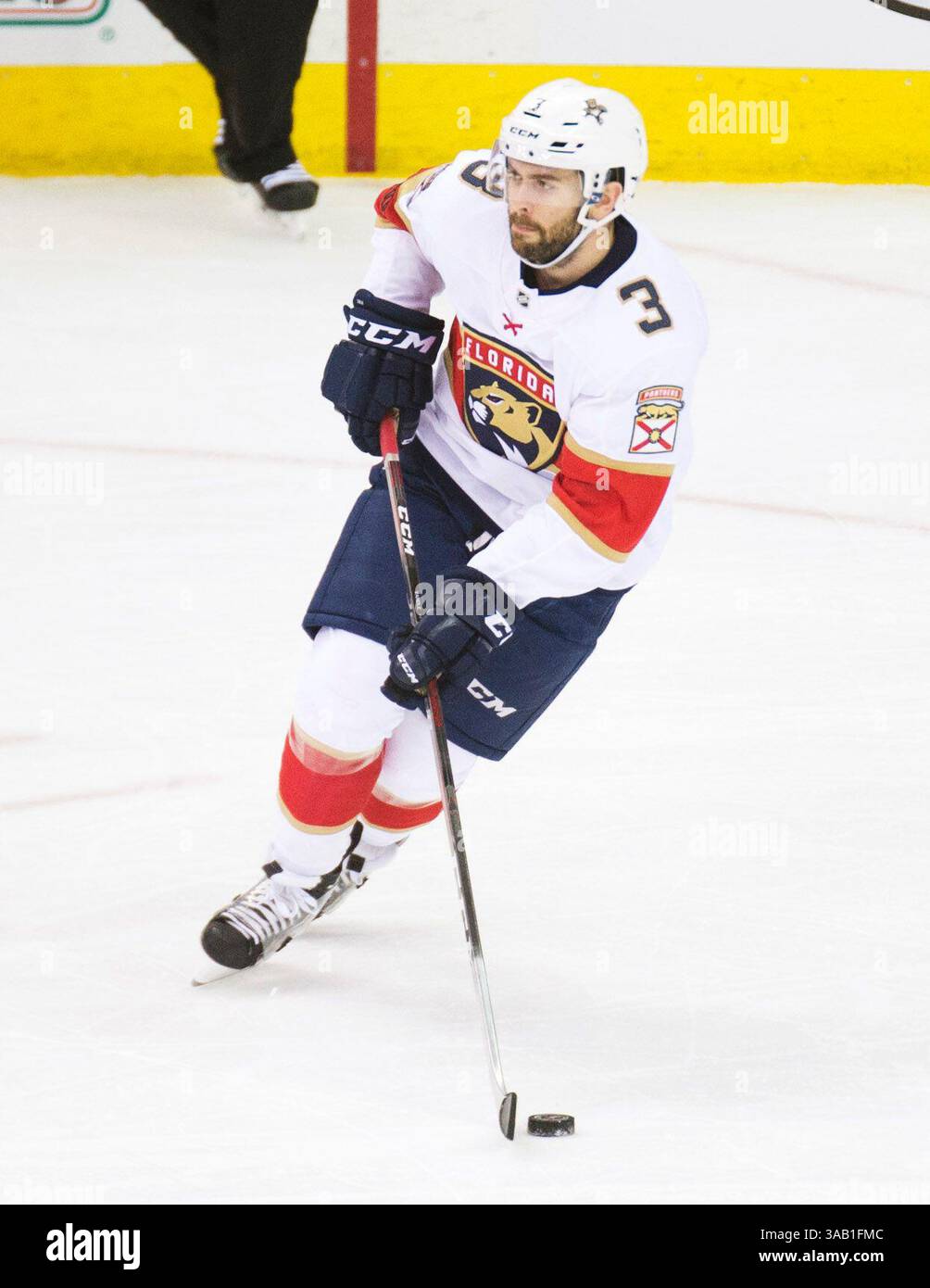 22. März 2018: Keith Yandle (3), Verteidiger der Florida Panthers, kämpft gegen die Columbus Blue Jackets in Columbus, Ohio. Brent Clark/CSM(Bild: &Copy; Brent Clark/CSM via ZUMA Wire) Stockfoto